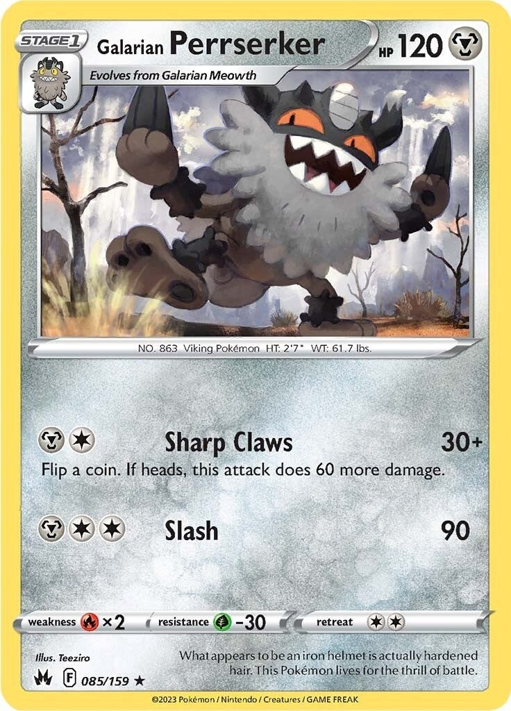 Image for Galarian Perrserker (085/159) (Crown Zenith) - Pokemon