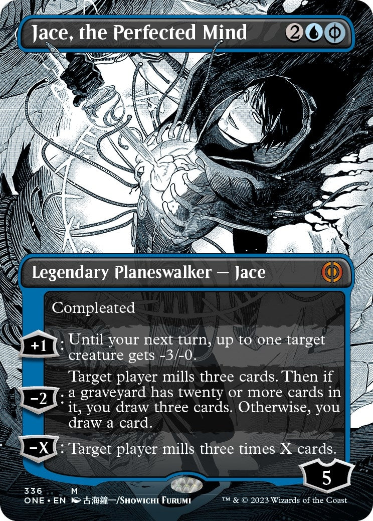 Image for Jace, the Perfected Mind (Borderless) (336) (Phyrexia: All Will Be One) - Magic: The Gathering
