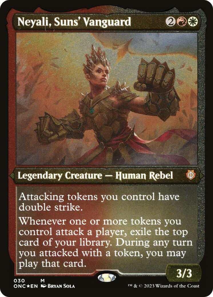 Image for Neyali, Suns' Vanguard (Display Commander) (Foil Etched) - Thick Stock (30) - Magic: The Gathering