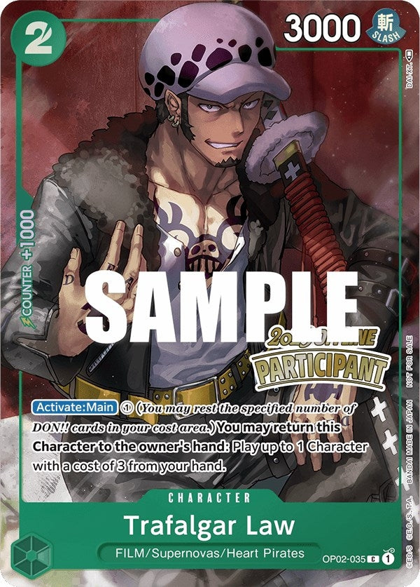 Trafalgar Law (Offline Regional 2023) [Participant] (OP02-035) (One Piece Promotion Cards)