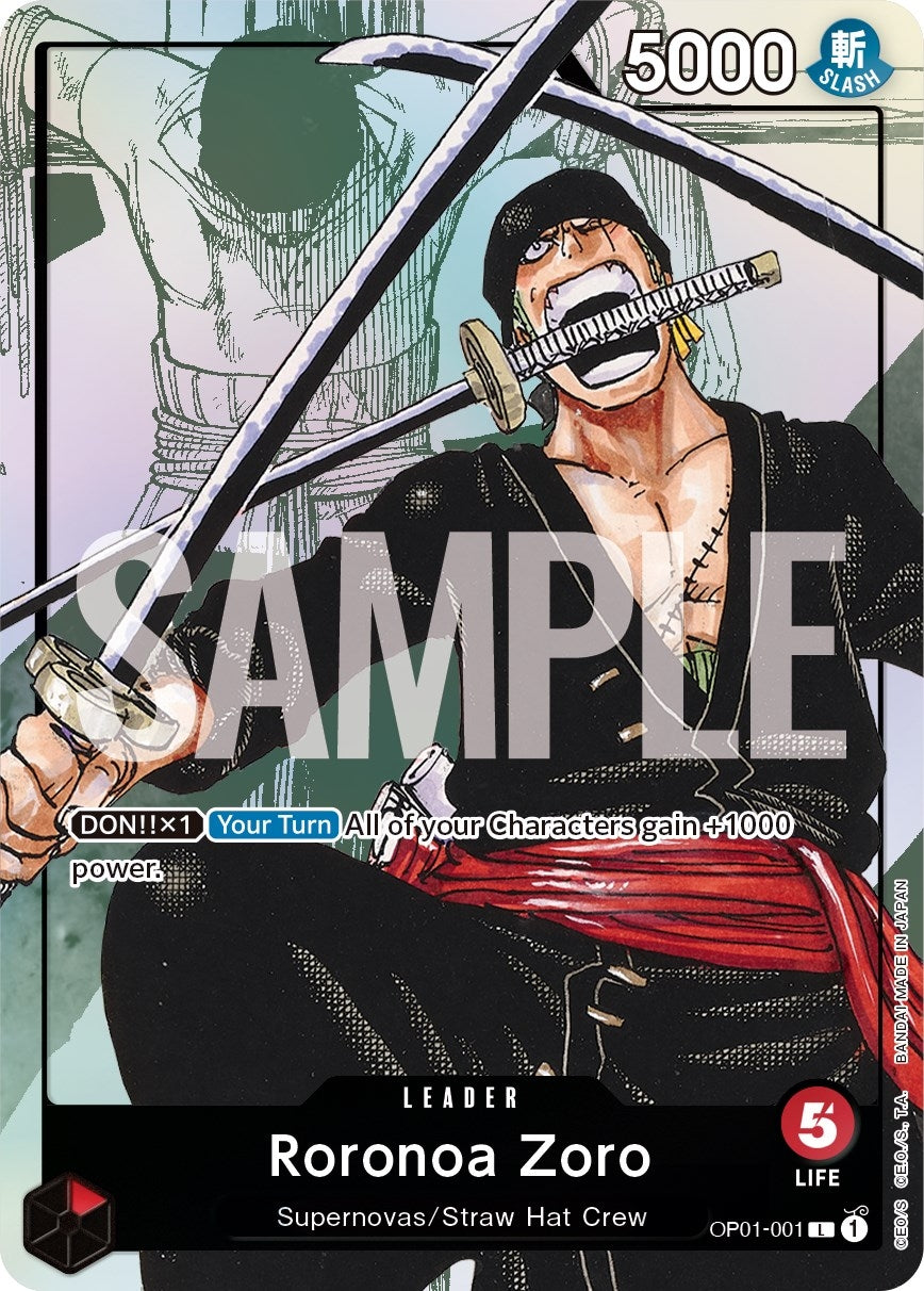 Roronoa Zoro - OP01-001 (Alternate Art) (OP01-001) (One Piece Promotion Cards)