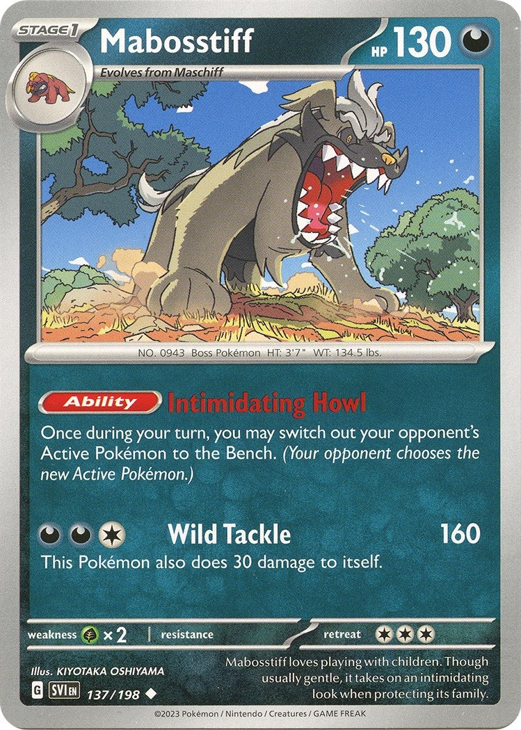 Image for Mabosstiff (137/198) (SV01: Scarlet & Violet Base Set) (SVI) - Pokemon