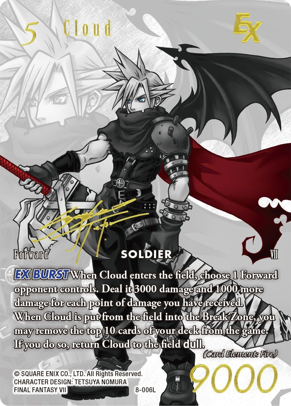 Image for Cloud - 8-006L (Noir Promo) (8-143S) (FF: Promo Cards) (PR) - Final Fantasy TCG