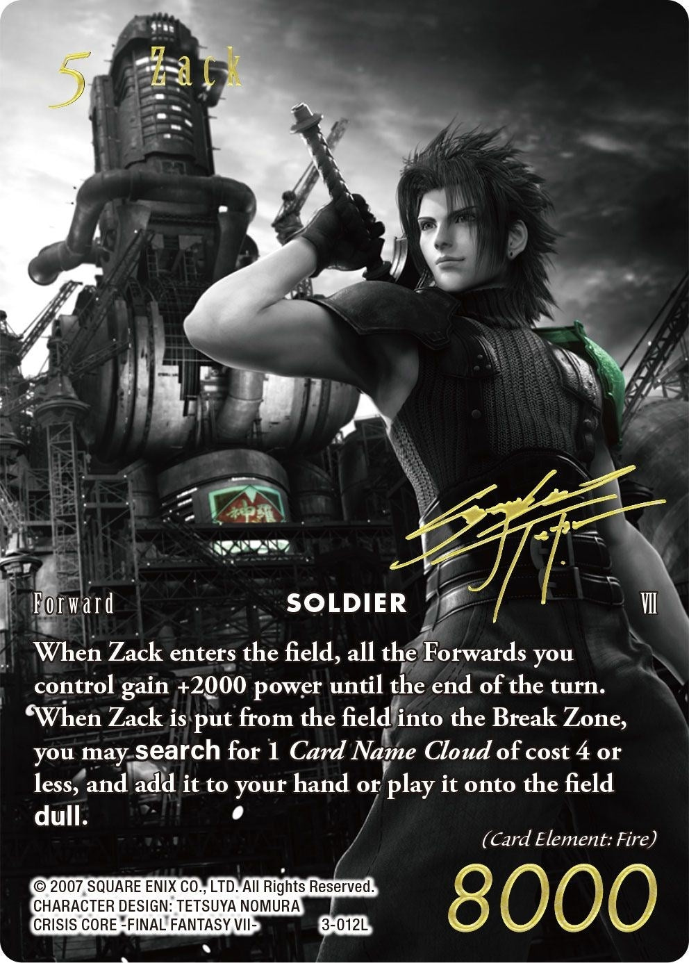 Image for Zack (Noir Promo) (3-012L) (FF: Promo Cards) (PR) - Final Fantasy TCG