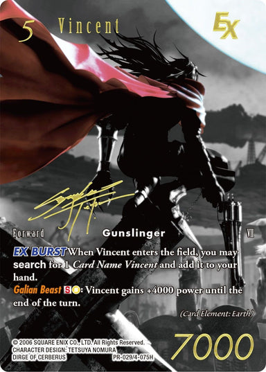 Image for Vincent EX (Noir Promo) (PR-029/4-075H) (FF: Promo Cards) (PR) - Final Fantasy TCG
