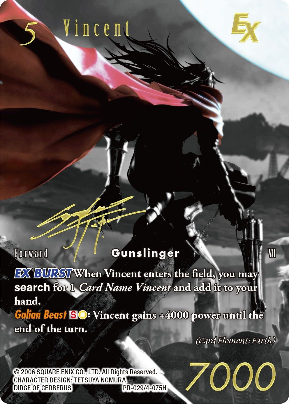 Image for Vincent EX (Noir Promo) (PR-029/4-075H) (FF: Promo Cards) (PR) - Final Fantasy TCG