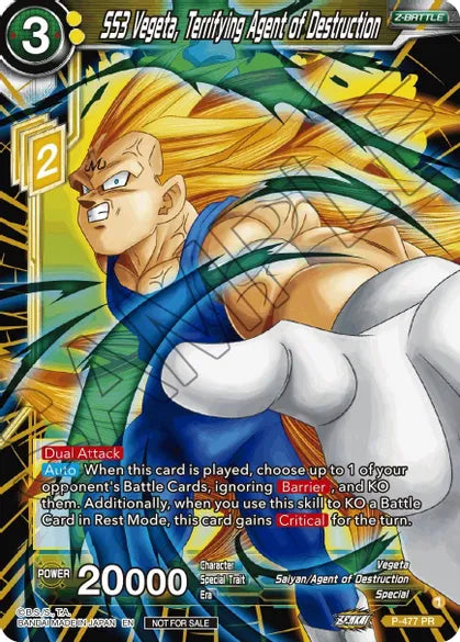 SS3 Vegeta, Terrifying Agent of Destruction (Silver Foil) - P-477