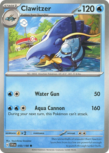 Image for Clawitzer (050/198) (SV01: Scarlet & Violet Base Set) (SVI) - Pokemon