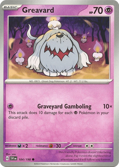 Image for Greavard (104/198) (SV01: Scarlet & Violet Base Set) (SVI) - Pokemon