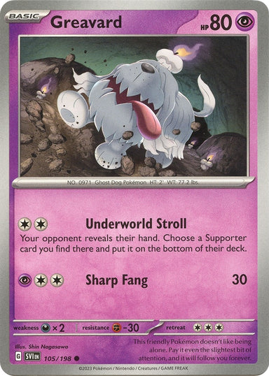 Image for Greavard (105/198) (SV01: Scarlet & Violet Base Set) (SVI) - Pokemon