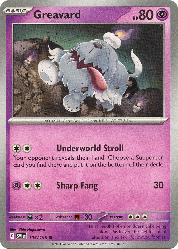 Image for Greavard (105/198) (SV01: Scarlet & Violet Base Set) (SVI) - Pokemon