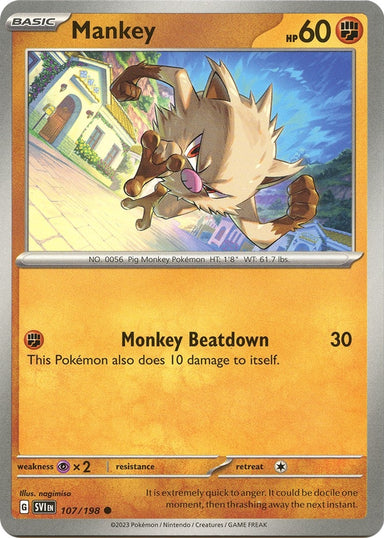 Image for Mankey (107/198) (SV01: Scarlet & Violet Base Set) (SVI) - Pokemon