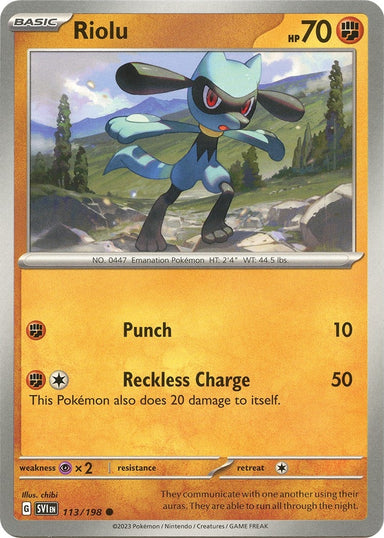 Image for Riolu (113/198) (SV01: Scarlet & Violet Base Set) (SVI) - Pokemon