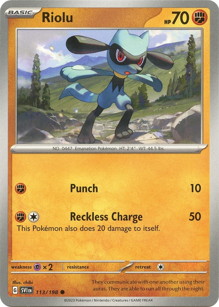 Image for Riolu (113/198) (SV01: Scarlet & Violet Base Set) (SVI) - Pokemon