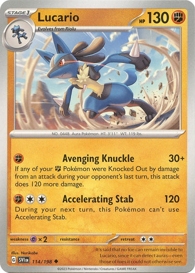 Image for Lucario (114/198) (SV01: Scarlet & Violet Base Set) (SVI) - Pokemon
