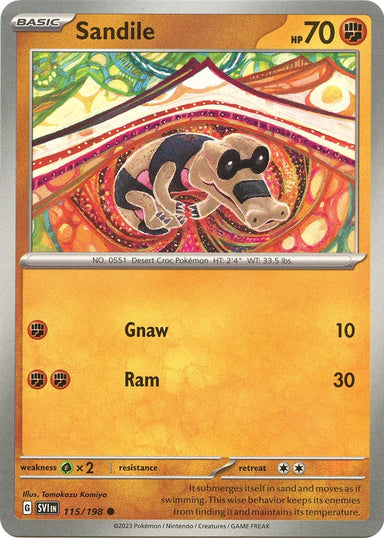 Image for Sandile (115/198) (SVI) - Pokemon