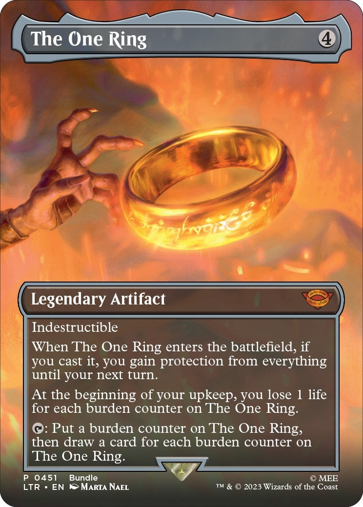Image for The One Ring (Borderless) (LTR Bundle) (451) (Unique and Miscellaneous Promos) (UMP) - Magic: The Gathering