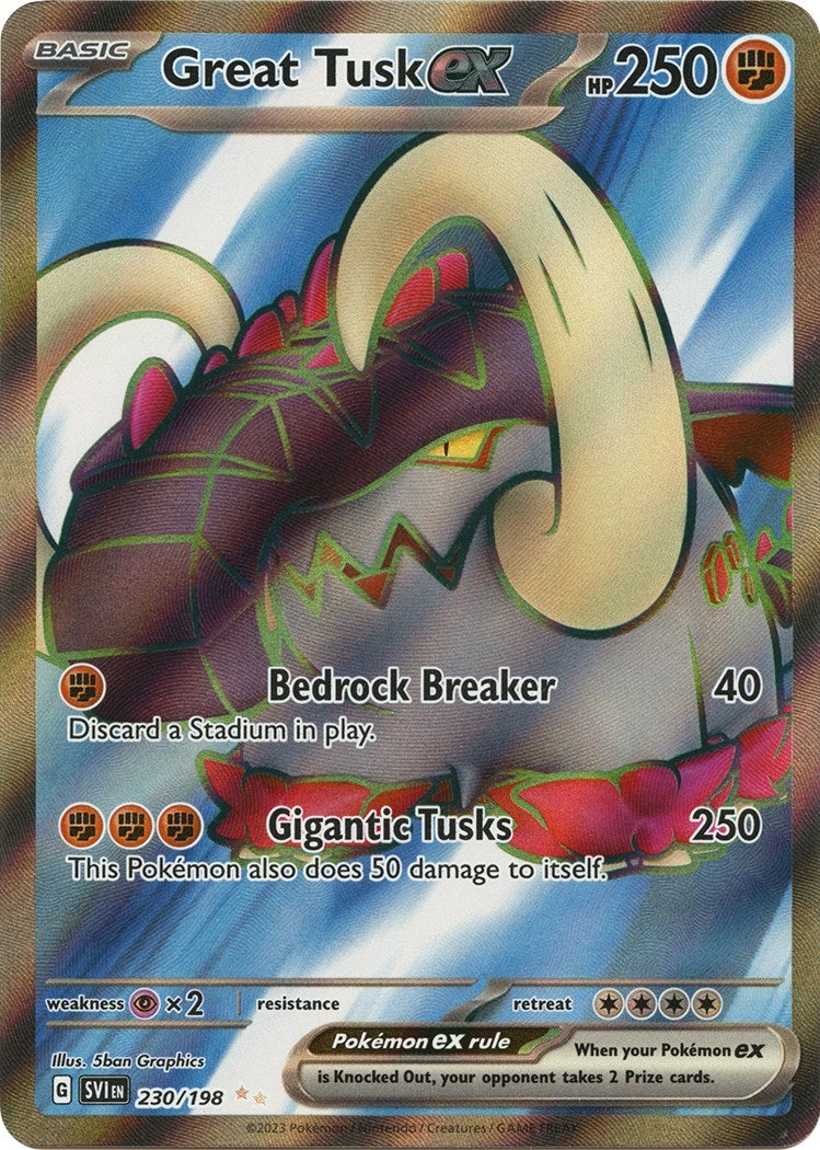 Image for Great Tusk ex (230/198) (SVI) - Pokemon