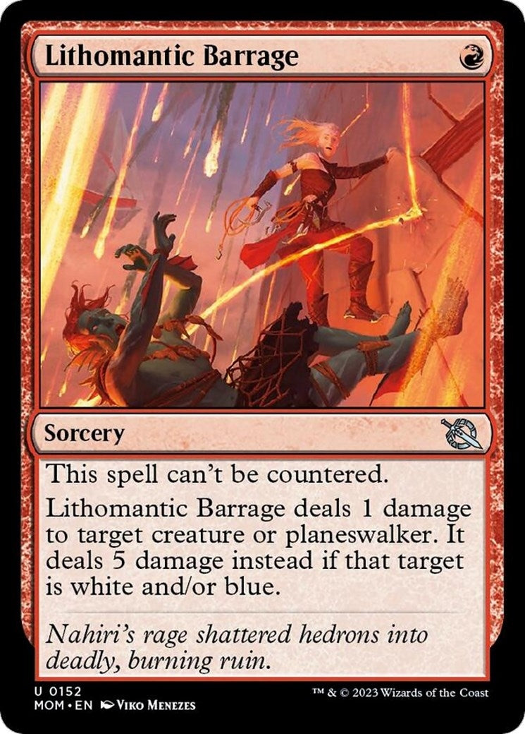 Image for Lithomantic Barrage (152) (March of the Machine) (MOM) - Magic: The Gathering