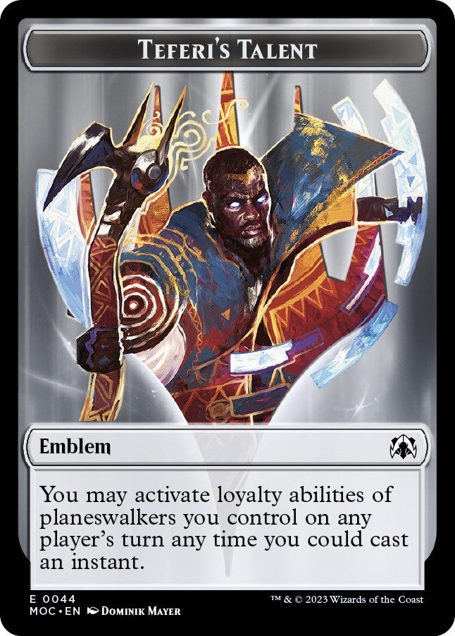 Image for Emblem - Teferi's Talent // Phyrexian Myr Double-Sided Token (44 // 1) - Magic: The Gathering