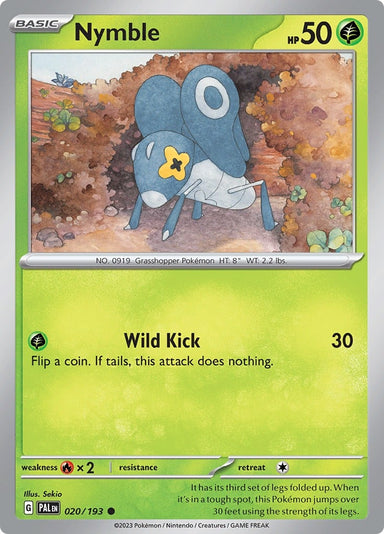 Image for Nymble (020/193) (SV02: Paldea Evolved) - Pokemon