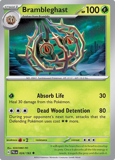 Image for Brambleghast (024/193) (SV02: Paldea Evolved) - Pokemon