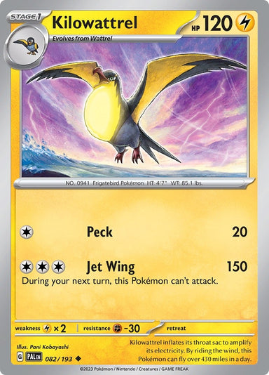Image for Kilowattrel (082/193) (SV02: Paldea Evolved) - Pokemon