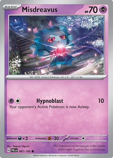 Image for Misdreavus (087/193) (SV02: Paldea Evolved) - Pokemon