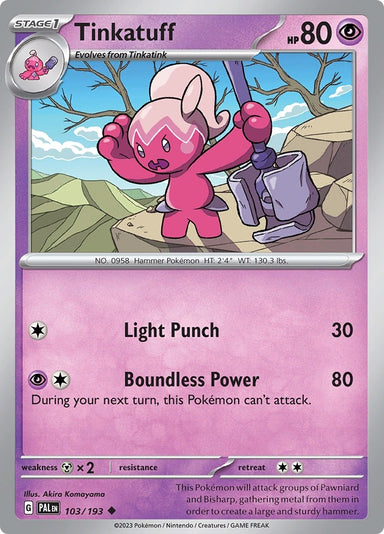 Image for Tinkatuff (103/193) (SV02: Paldea Evolved) - Pokemon