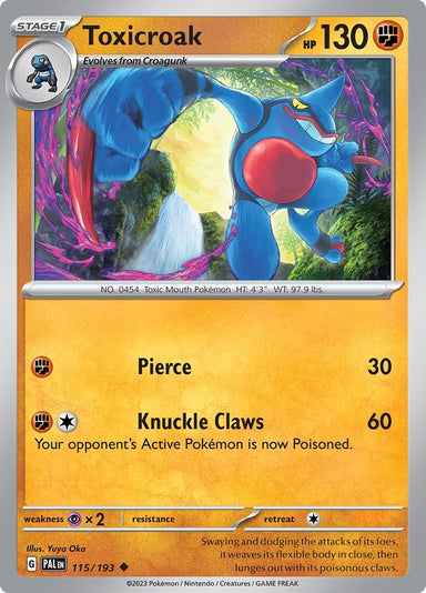 Image for Toxicroak (115/193) (SV02: Paldea Evolved) - Pokemon