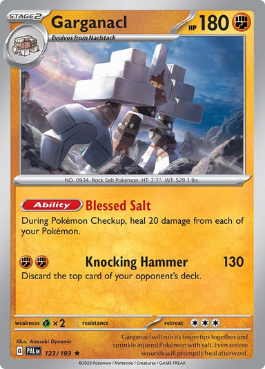 Image for Garganacl (123/193) (SV02: Paldea Evolved) - Pokemon