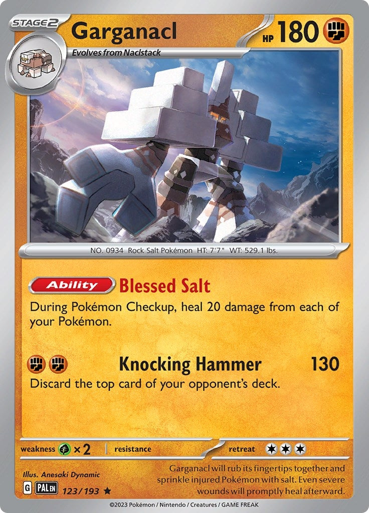 Image for Garganacl (123/193) (SV02: Paldea Evolved) - Pokemon