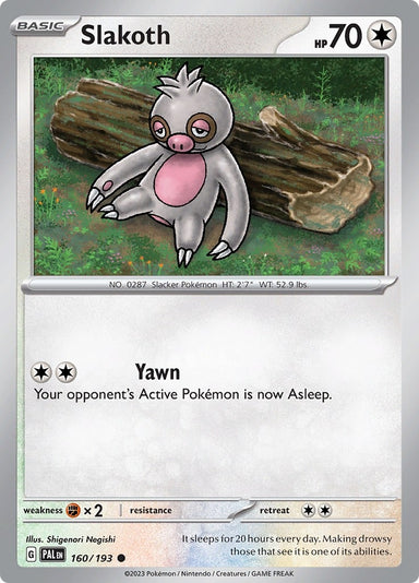 Image for Slakoth (160/193) (SV02: Paldea Evolved) - Pokemon