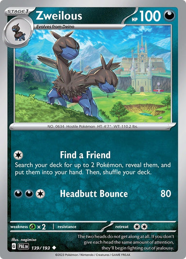 Image for Zweilous (139/193) (SV02: Paldea Evolved) - Pokemon