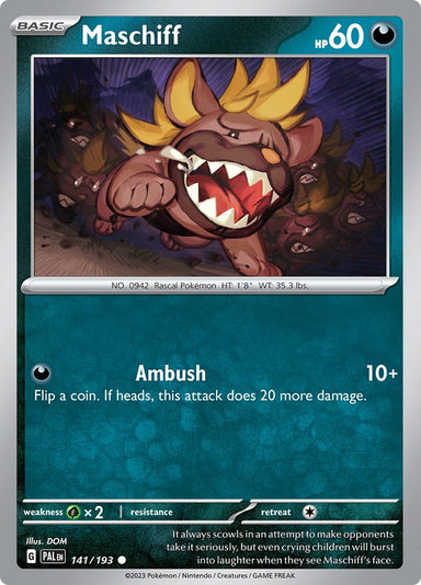 Image for Maschiff (141/193) (SV02: Paldea Evolved) - Pokemon
