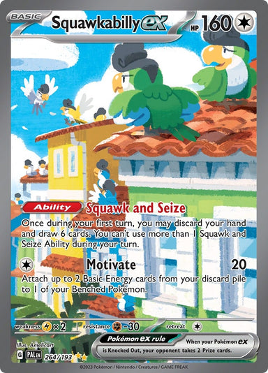 Image for Squawkabilly ex (264/193) (SV02: Paldea Evolved) - Pokemon