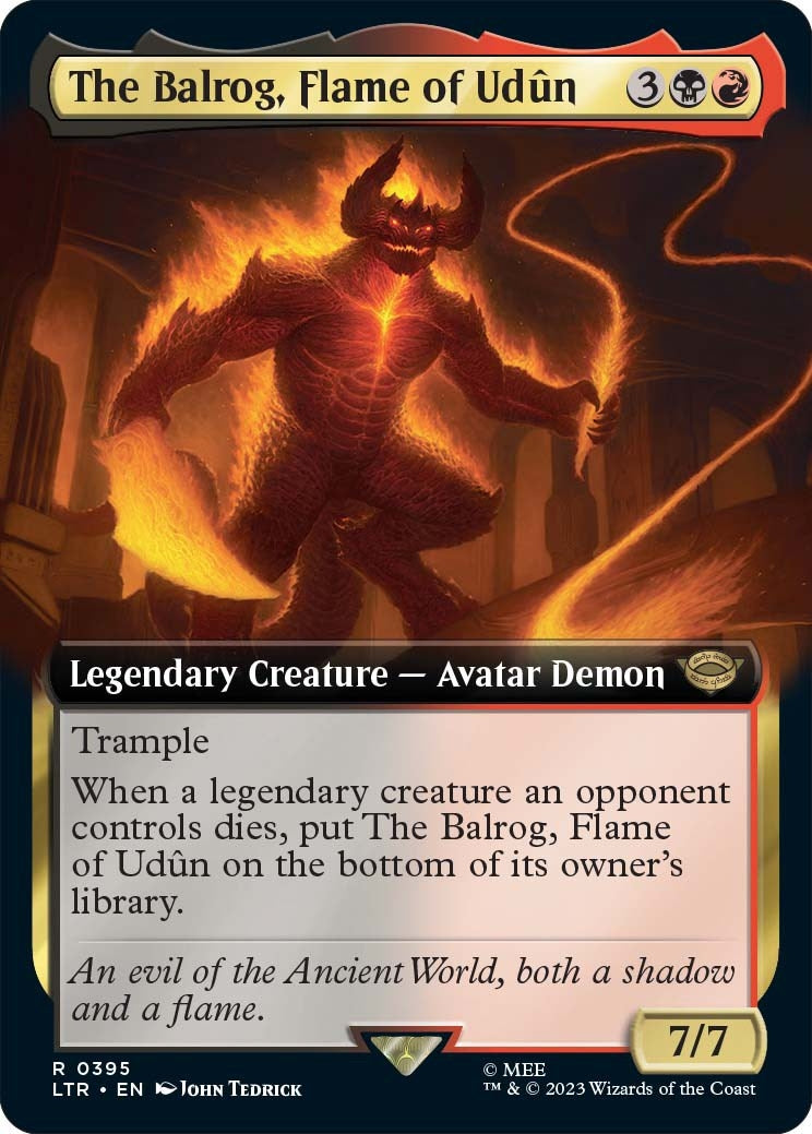 Image for The Balrog, Flame of Udun (Extended Art) (395) (LTR) - Magic: The Gathering