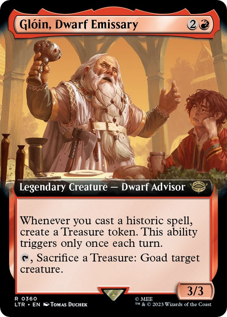 Image for Gloin, Dwarf Emissary (Extended Art) (360) (LTR) - Magic: The Gathering
