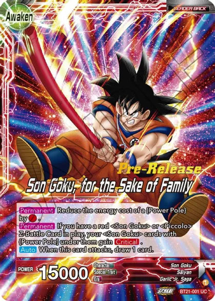 PRE RELEASE Son Goku // Son Goku, for the Sake of Family BT21-001