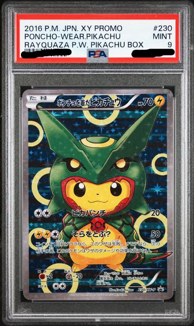 PONCHO PIKACHU RAYQUAZA - PSA 9 - (PICK UP ONLY)