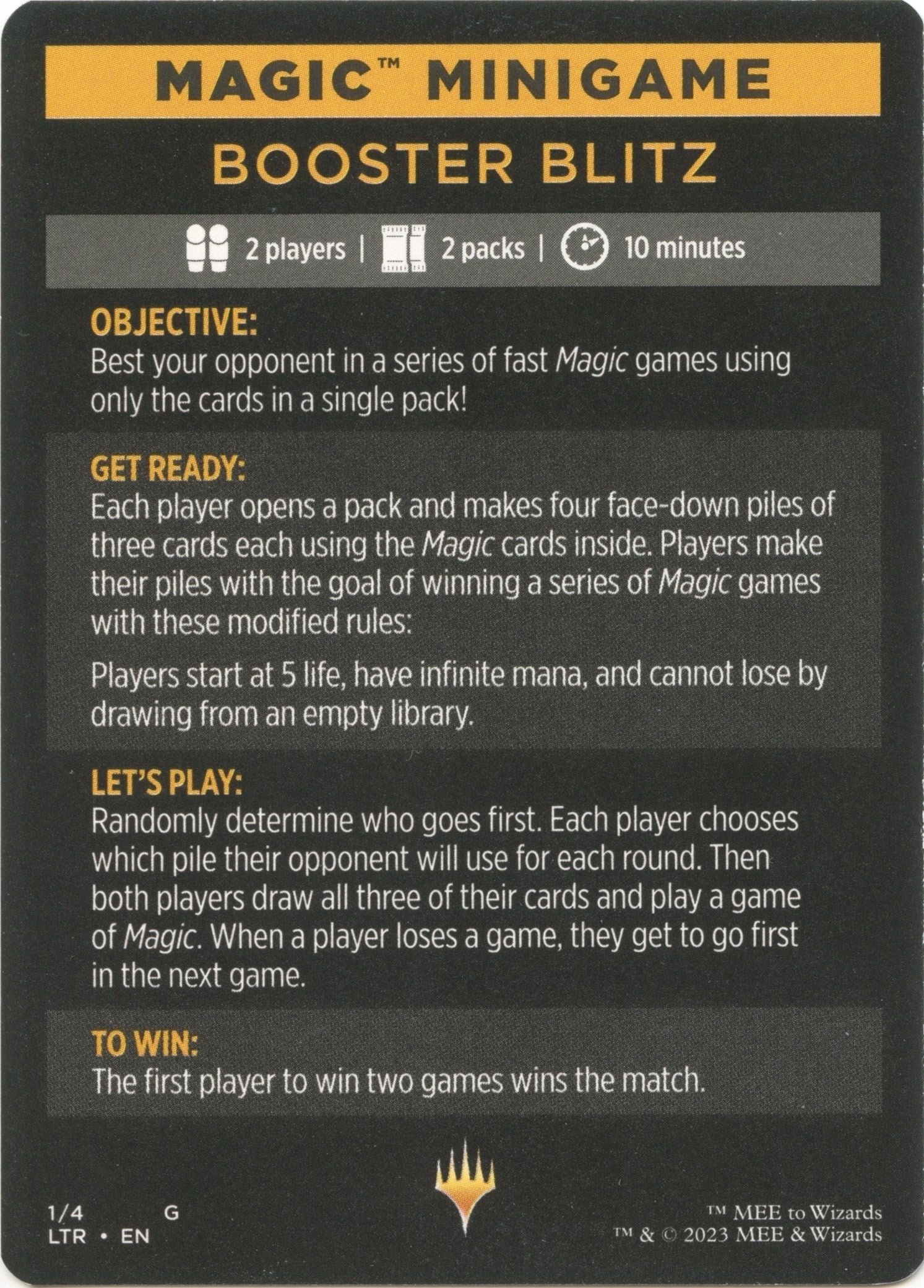 Image for Magic Minigame: Booster Blitz (1) (LTR) - Magic: The Gathering