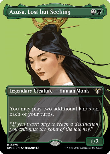 Image for Azusa, Lost but Seeking (Borderless) (679) (Commander Masters) - Magic: The Gathering