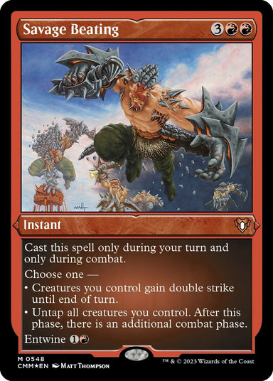 Image for Savage Beating (Foil Etched) (548) (Commander Masters) - Magic: The Gathering
