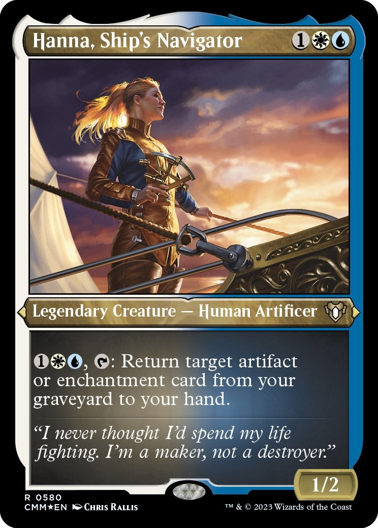 Image for Hanna, Ship's Navigator (Foil Etched) (580) (Commander Masters) - Magic: The Gathering