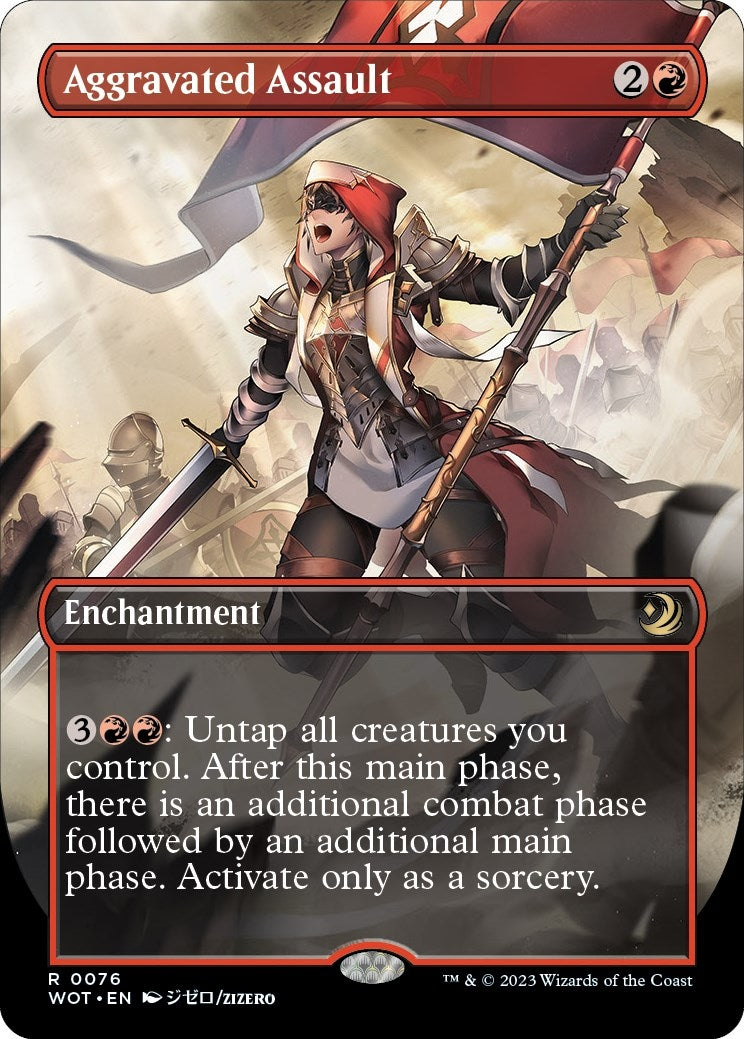 Image for Aggravated Assault (Anime Borderless) (76) (Wilds of Eldraine: Enchanting Tales) (WOT) - Magic: The Gathering