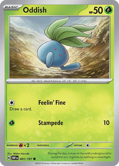 Image for Oddish (001/197) (SV03: Obsidian Flames) (OBF) - Pokemon