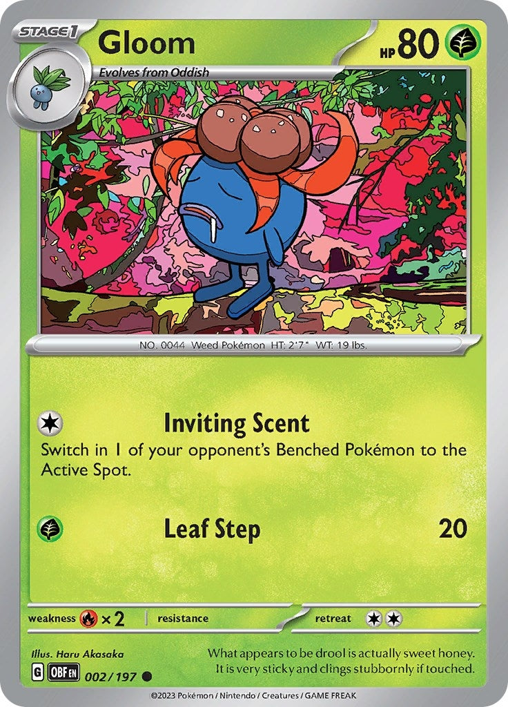 Image for Gloom (002/197) (SV03: Obsidian Flames) (OBF) - Pokemon