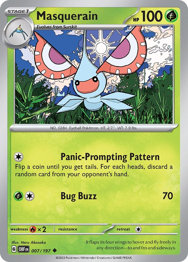 Image for Masquerain (007/197) (SV03: Obsidian Flames) (OBF) - Pokemon