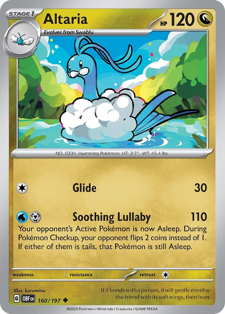 Image for Altaria (160/197) (SV03: Obsidian Flames) (OBF) - Pokemon