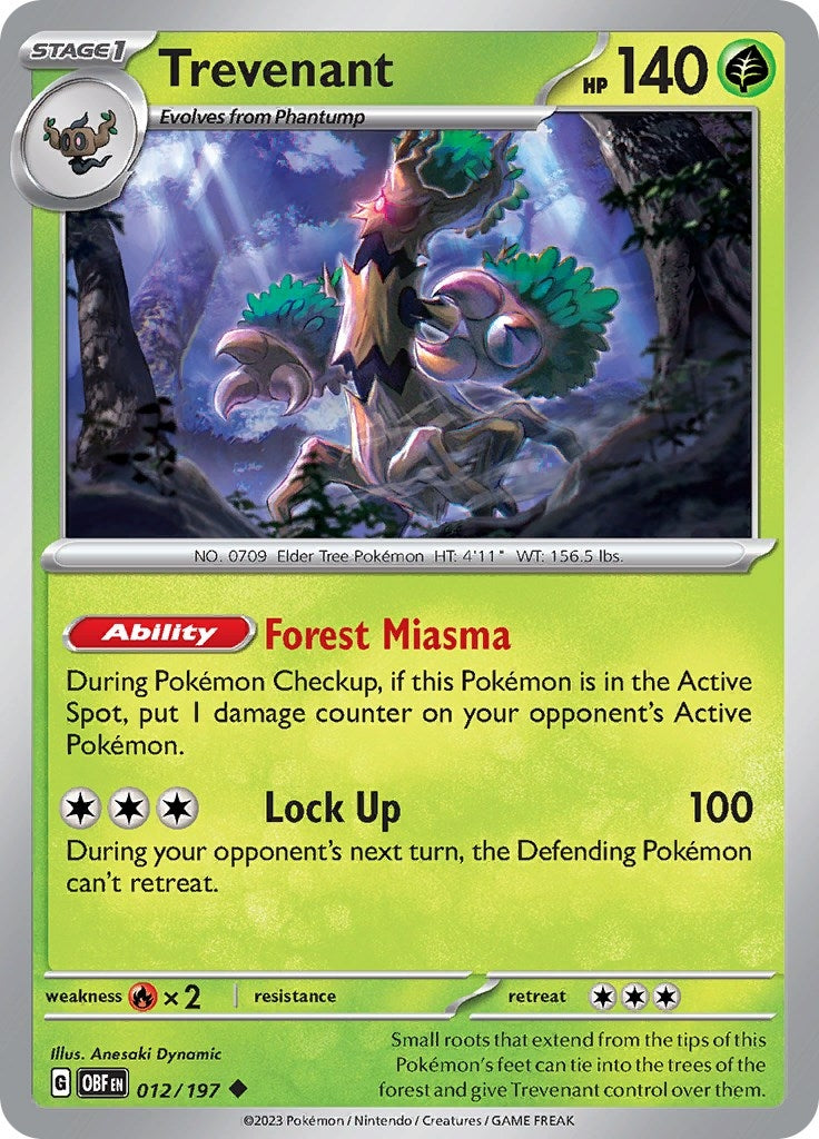 Image for Trevenant (012/197) (SV03: Obsidian Flames) (OBF) - Pokemon